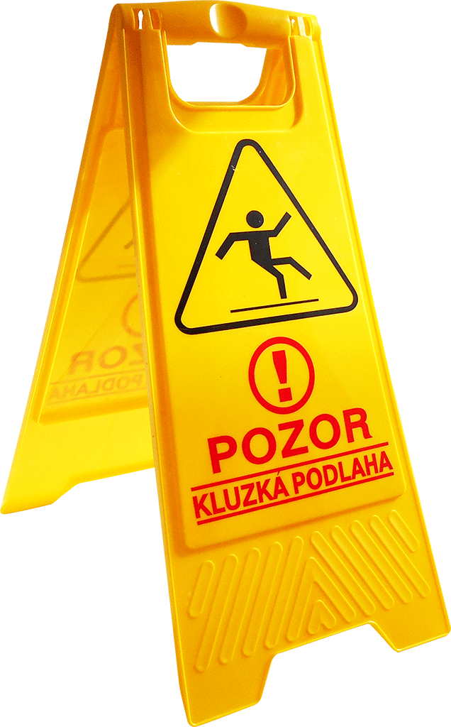 Výstraha - pozor kluzká podlaha