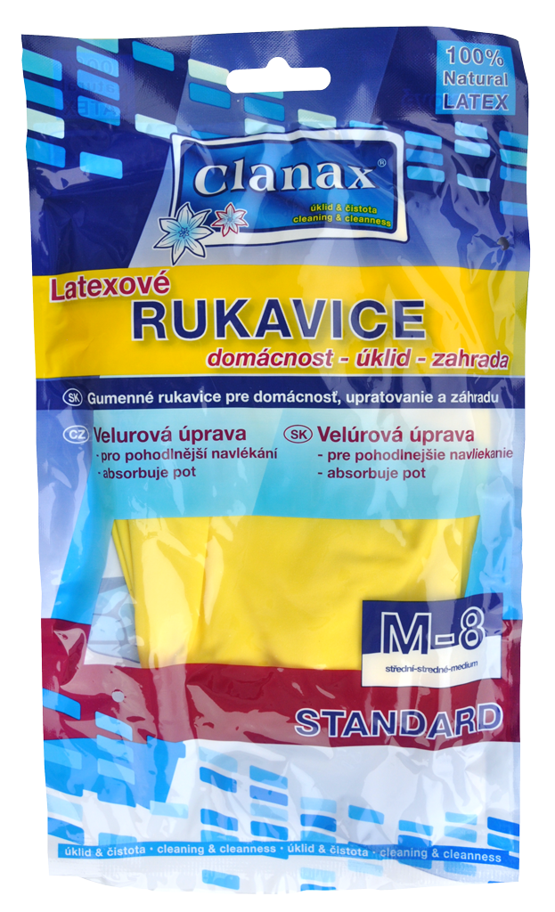 Rukavice gumové, úklidové, velikost M 1 pár