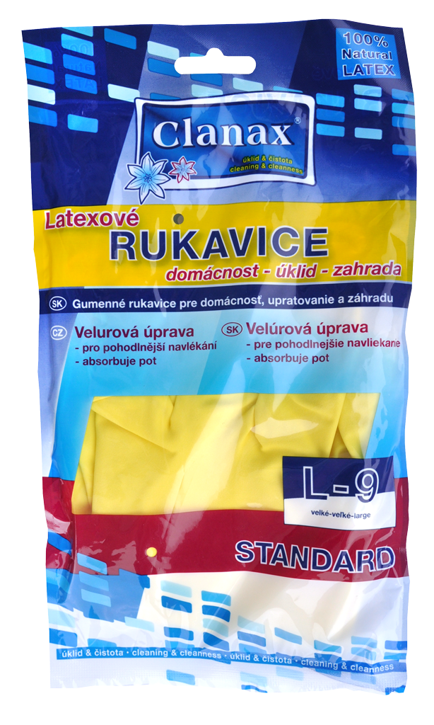 Rukavice gumové, úklidové, velikost L 1 pár