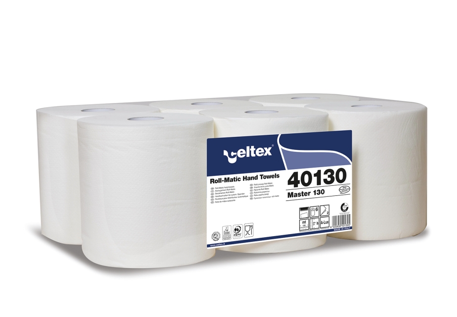 Celtex Master papírové ručníky v roli – 2vrstvé, celulóza, 130 m (6 rolí)
