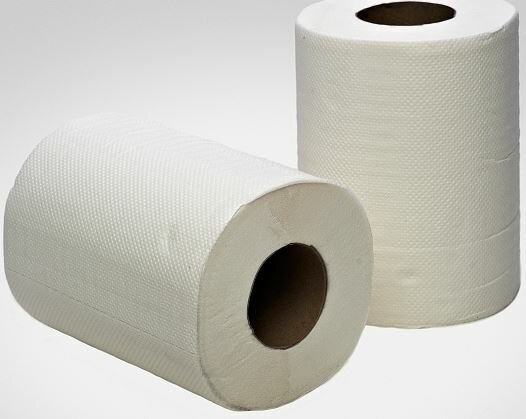 Papírové ručníky v roli – 2vrstvé, celulóza, 50 m (12 rolí)