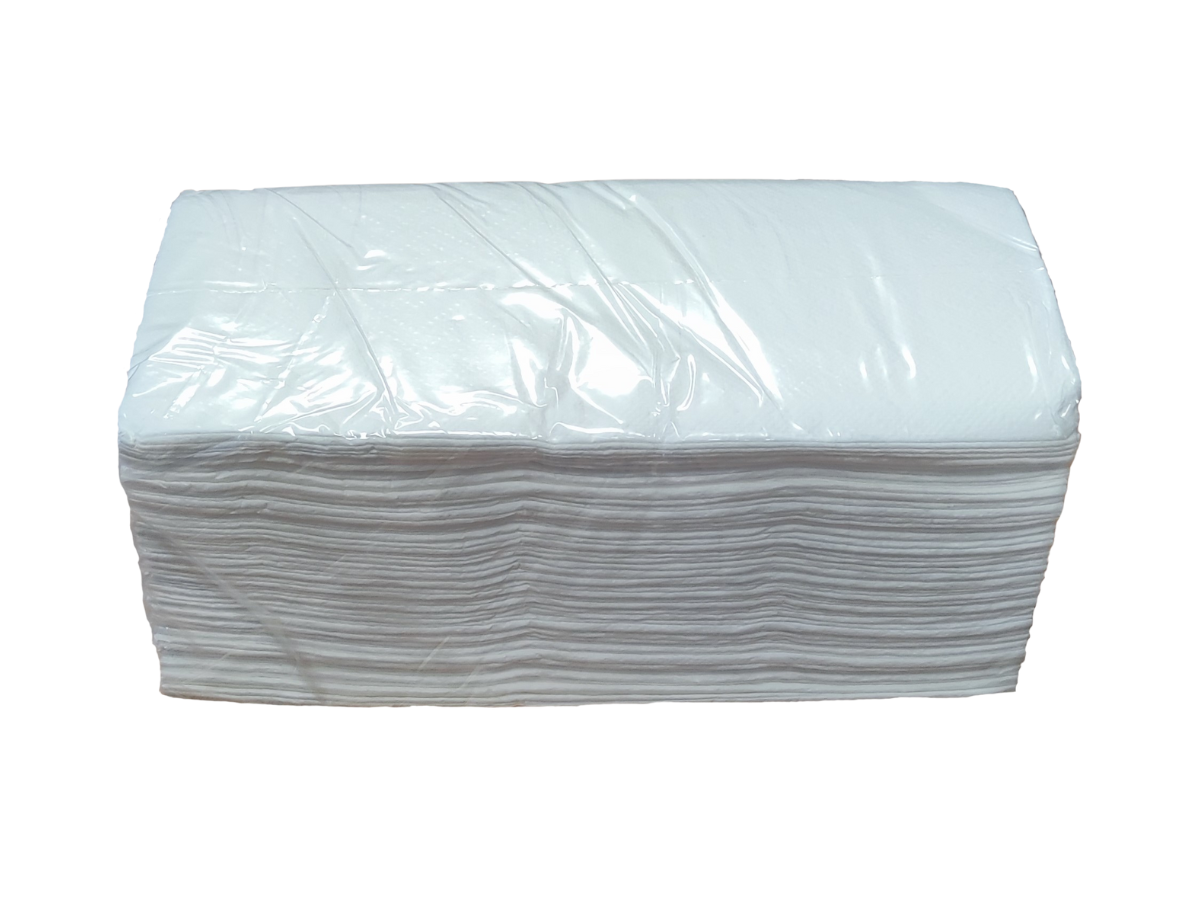 SMARTLINE Papírové ručníky ZZ/V sklad – 2vrstvé, celulóza, bílé, 23x21 cm bal