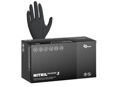 Rukavice NITRIL DIAM.3 100ks,nepudrované, černé XXL