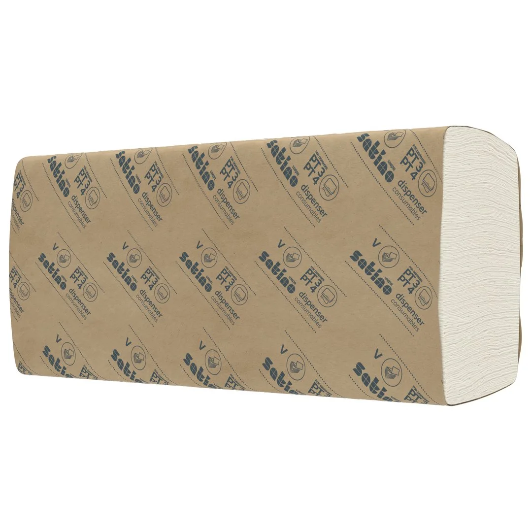 Satino Prestige – Papírové ručníky V-Fold, 2vrstvé, 100% celulóza, 24x21 cm, 4032 ks